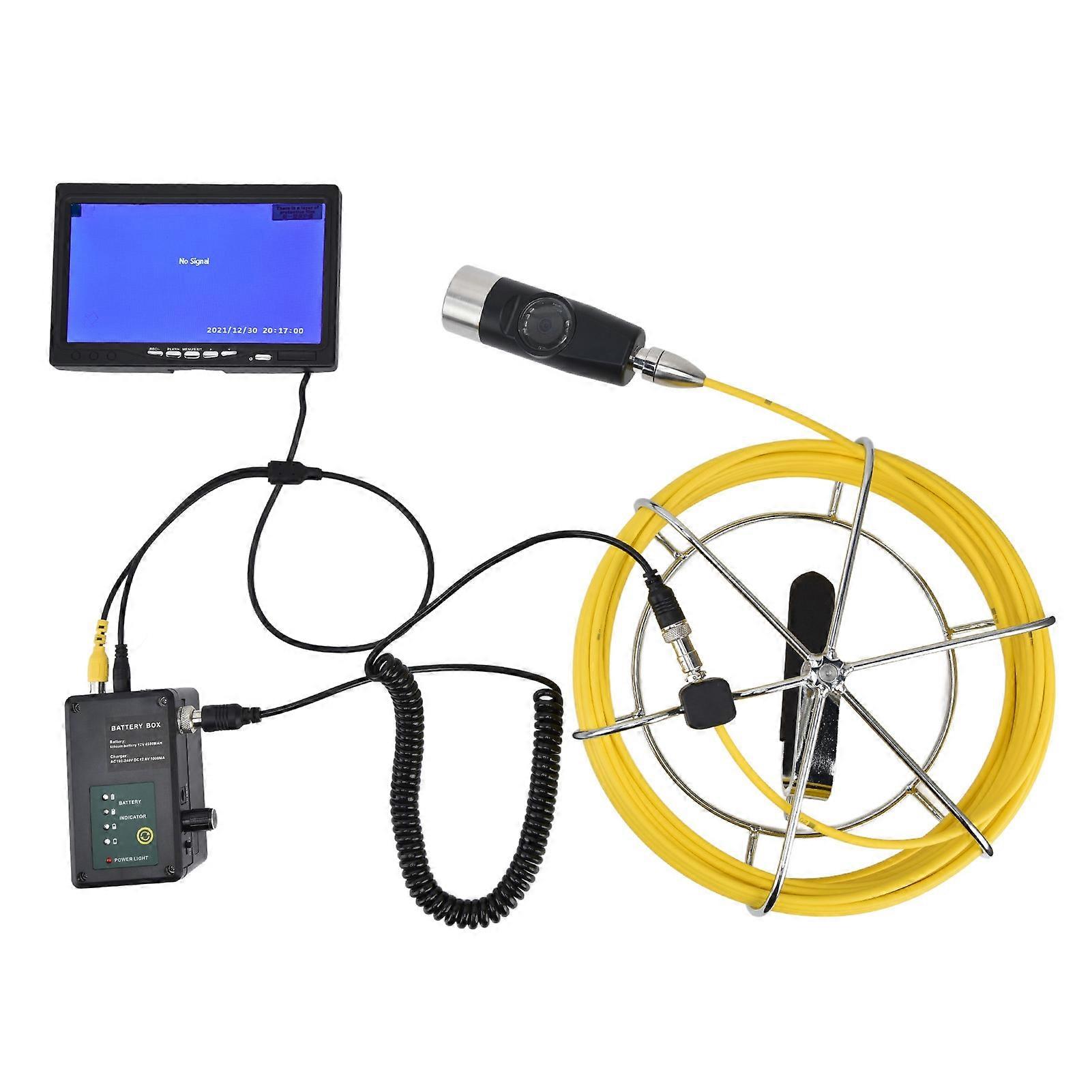7in 1080P Waterproof Pipeline Endoscope Camera with 30m Cable