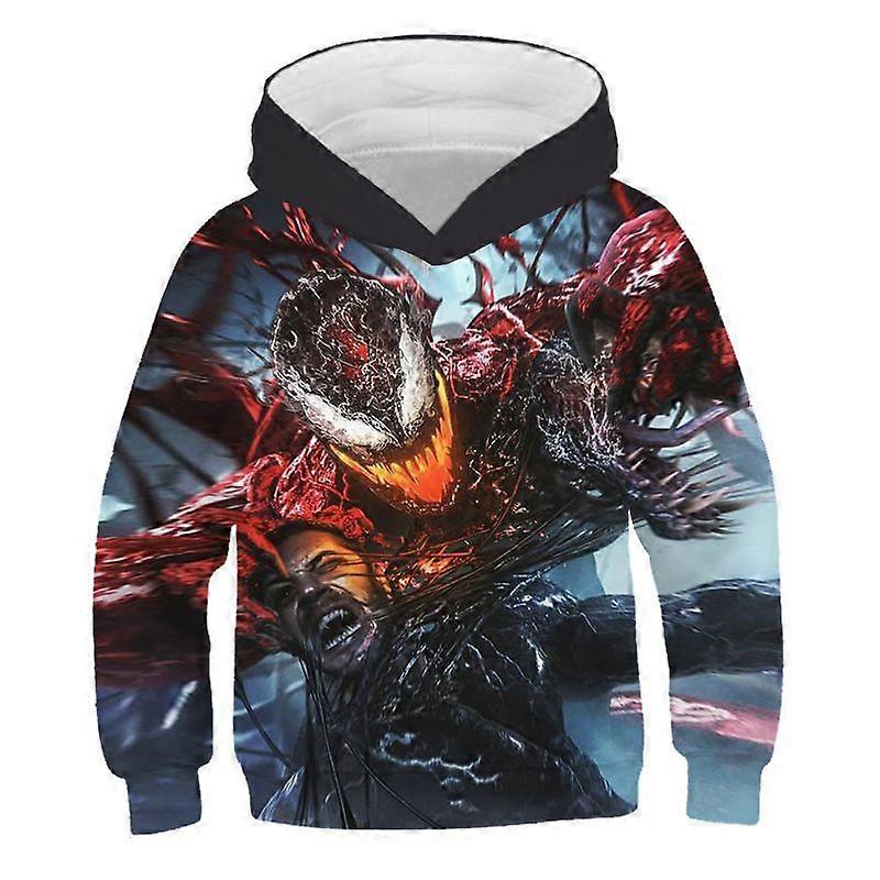 Venom 3D Print Kids Hoodie Boys Girls Fleece-Lined Sweatshirt Spider-Man Theme Jacket Tops