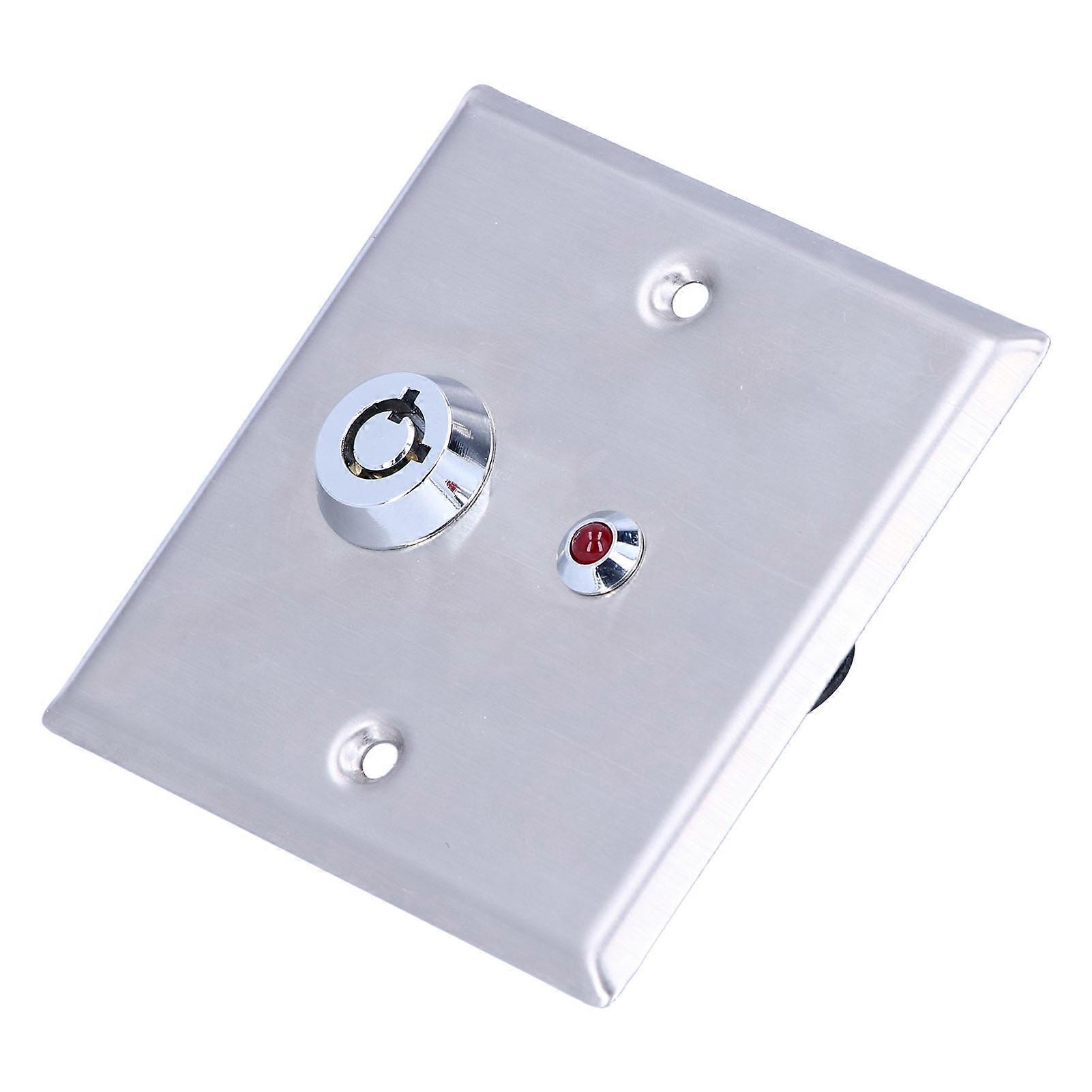 12VDC Exit Key Switch Lock 86x86mm Red LED Emergency Release