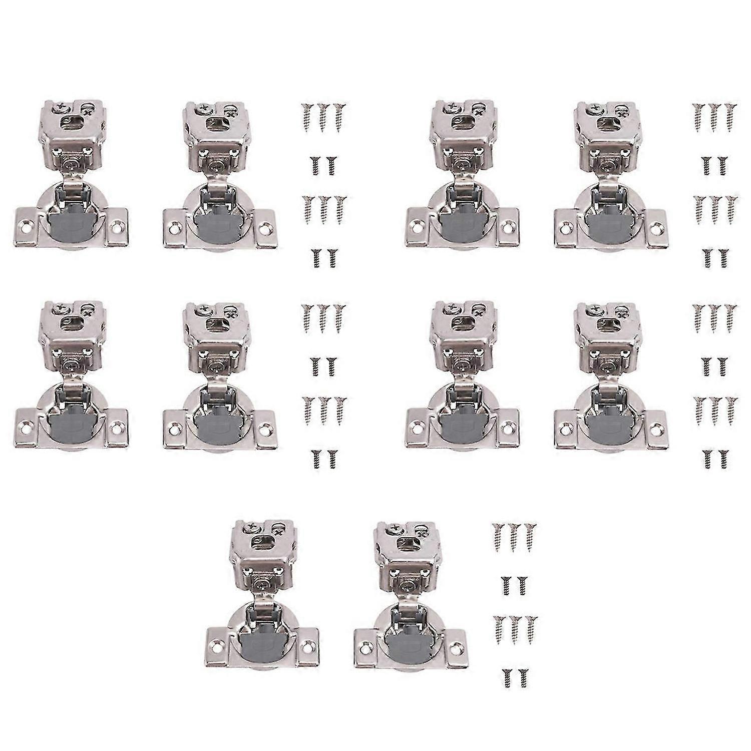 10 Pack 1-1/4 Inch 3D Soft Close Concealed Hinges for Face Frame Door