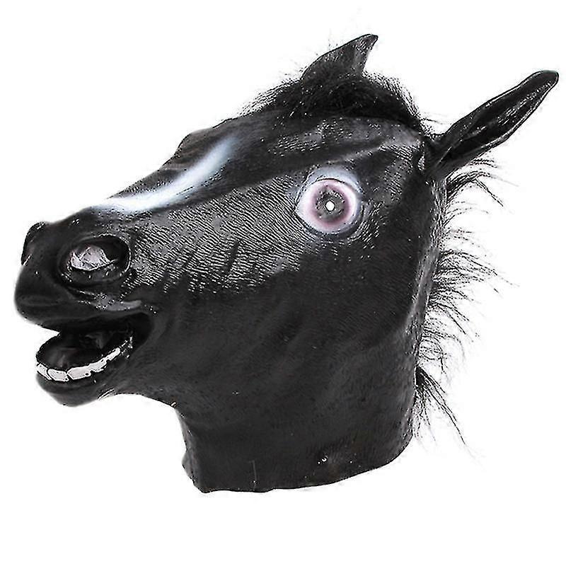 1pcハロウィンマスクラテックス馬の頭マスク動物の帽子コスプレ小道具-ハイ