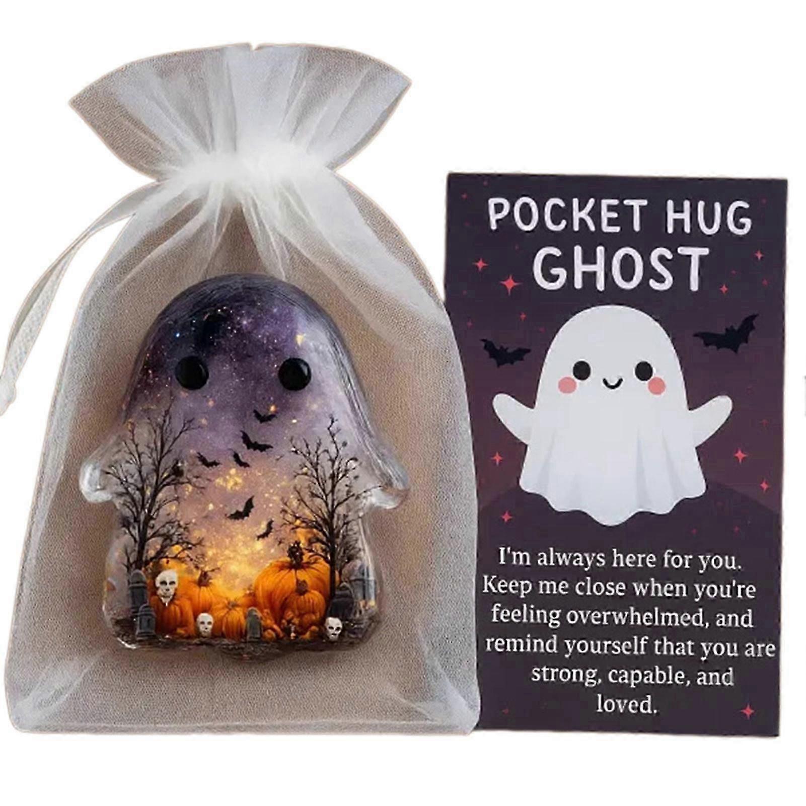Ghosts Hug Card Cute Comforting Keepsake for Halloween Heartwarming Present