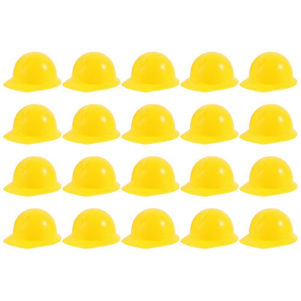 Mini Dolls Hard Hat Dolls Safety for Home Use 80Pcs Yellow
