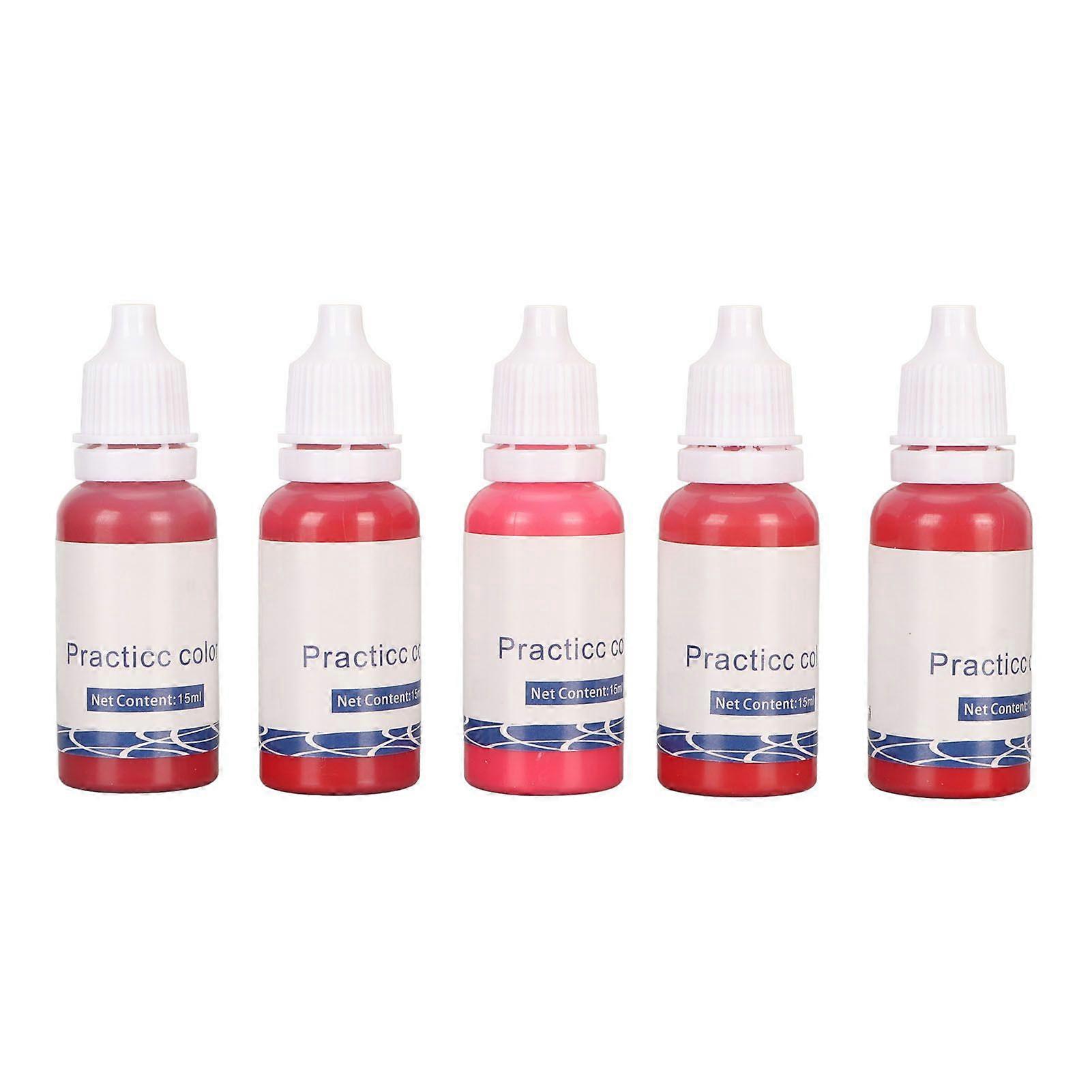 5 Colors Microblading Lip Pigment High Saturation Fast Coloring Lip Permanent Makeup Ink for Beginners 75ml