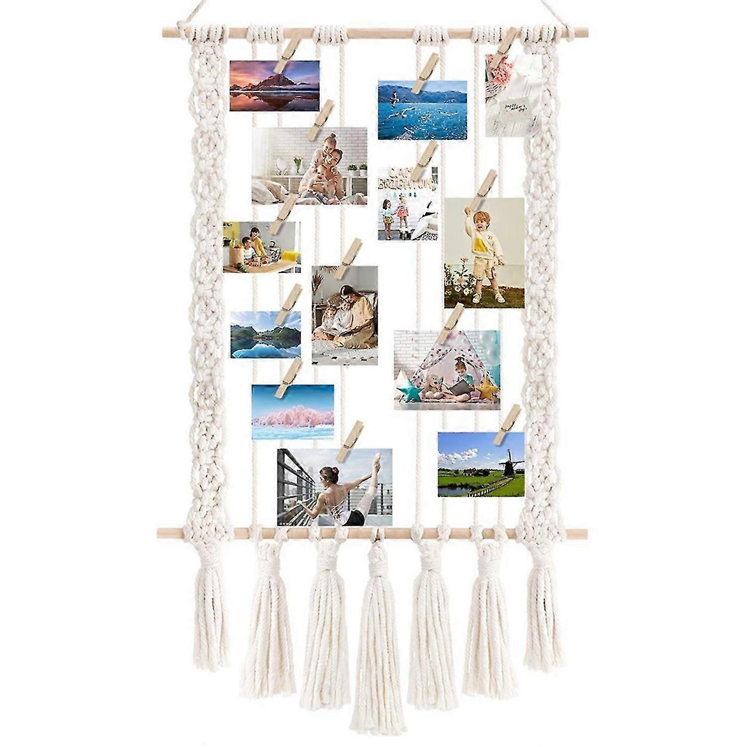 Hanging Photo Display for Boho Decor