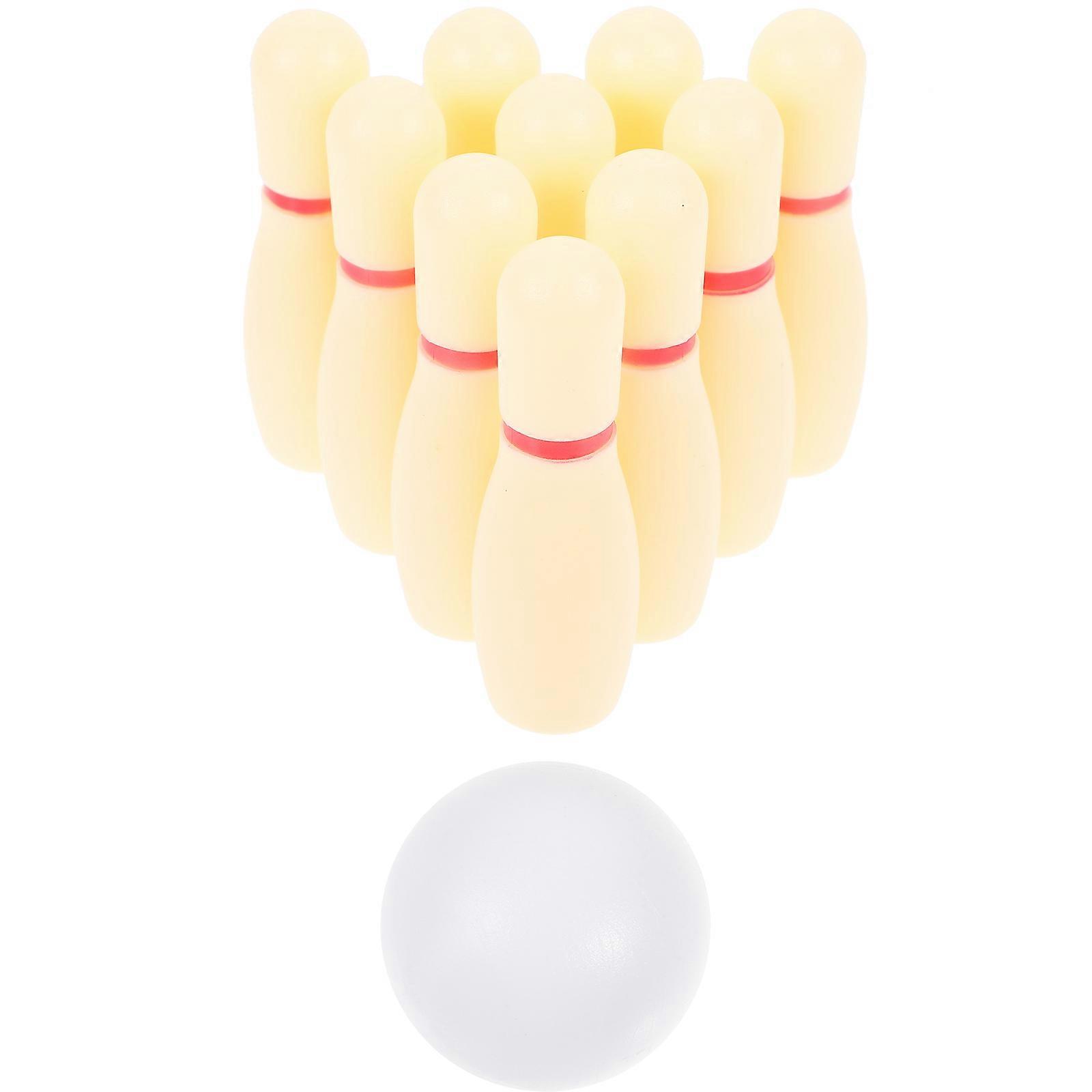 Kids Bowling Equipment Plastic Bowling Set for Playing 1Set Beige Fun Activity