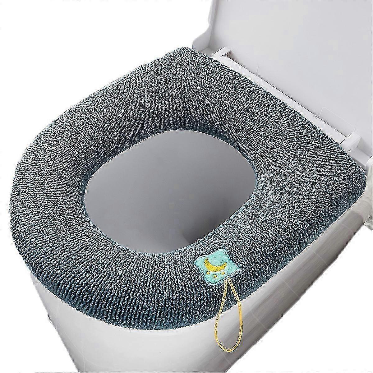 Toilet Seat Cover Pads, Soft and Comfortable, Acrylic Fibers for Durability, Snaps Fixed for Stability, Washable and Portable, Suitable for Most