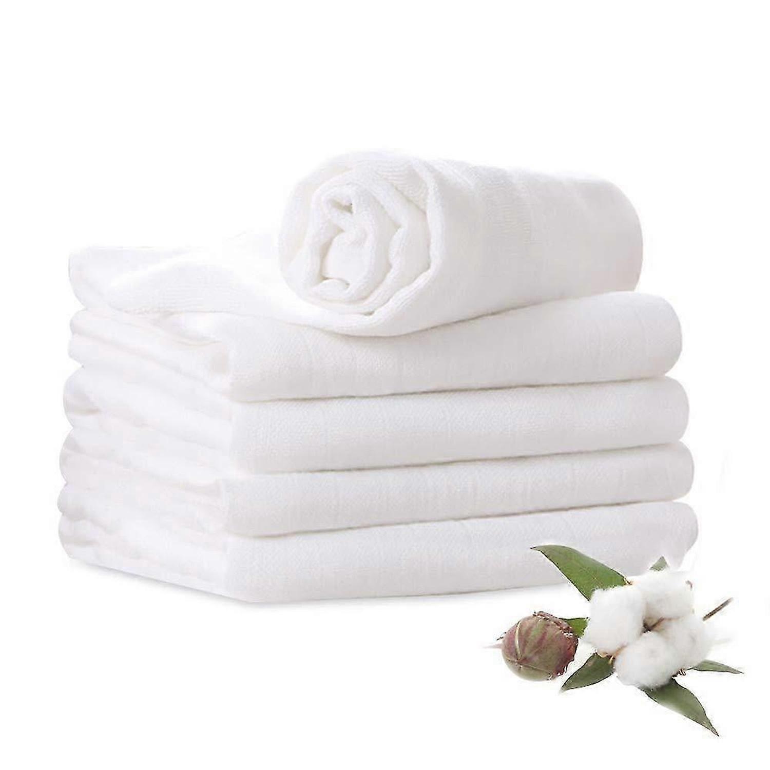 4 Pack Muslin Burp Cloths, 100% Cotton 6 Layers Extra Absorbent and Soft