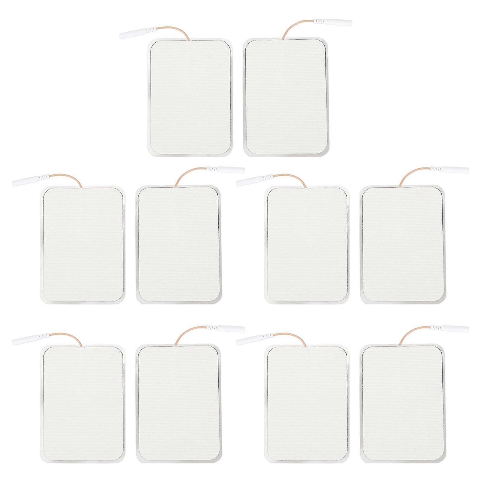 10Pcs 7x10cm Electrode Patches Reusable TENS Unit Replacement Pads Sticky Hydrogel for Electrotherapy Aperture 2.5mm/0.098in