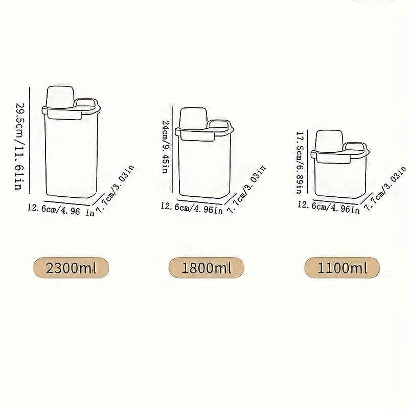 1100ML/1800ML/2300Ml Airtight Laundry Detergent Powder Storage Box Jar Bleach Storage Container Large Capacity Measuring Cup