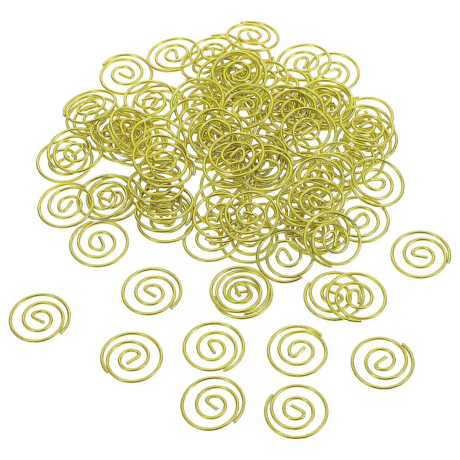 100pcs Circular Paper Clips Small Round Round Paperclips Metal Wire Paper Clamps Bookmark Organizers for Document File Sorting