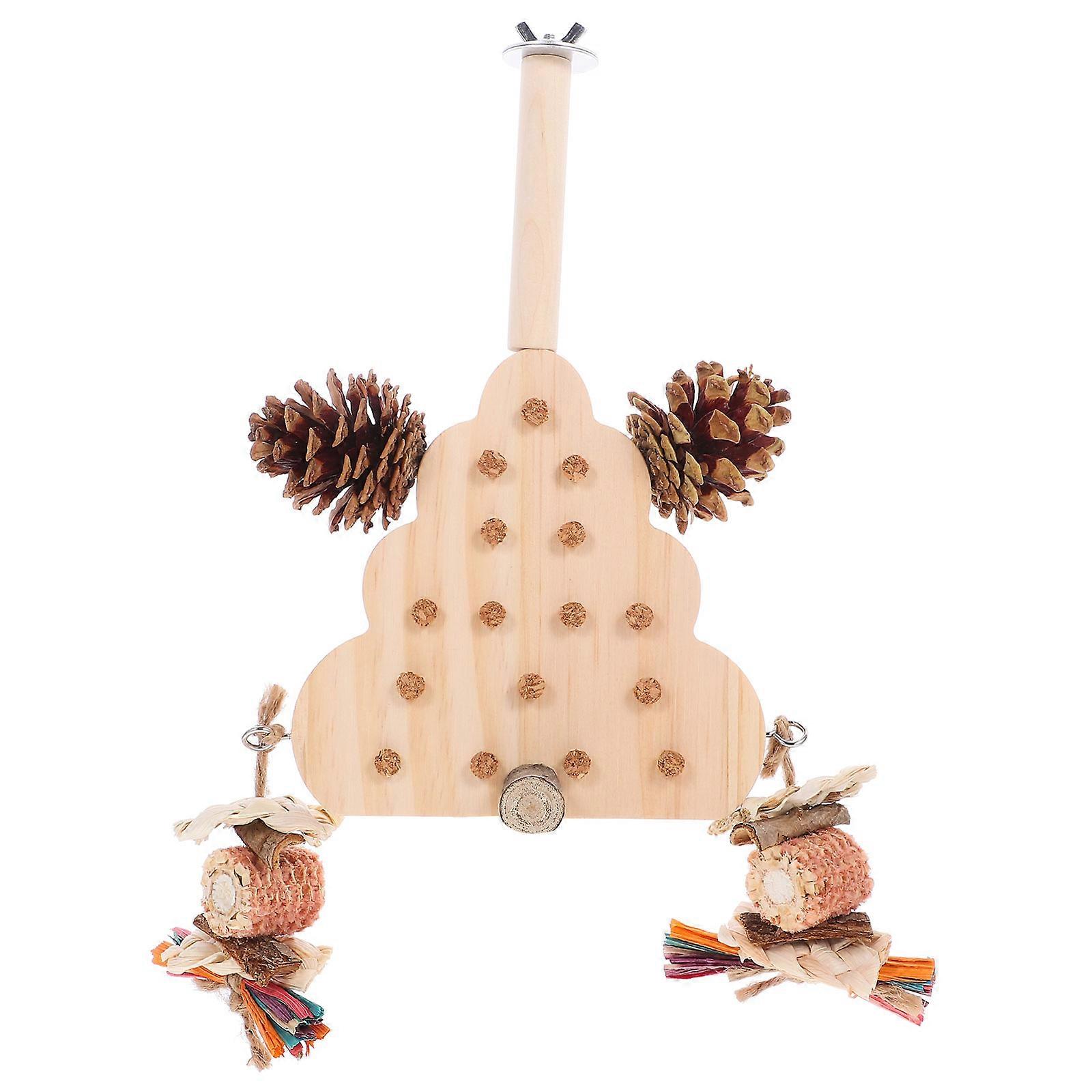 Bird Wooden Perch Platform for Parrot Play and Exercise 3Pcs Set