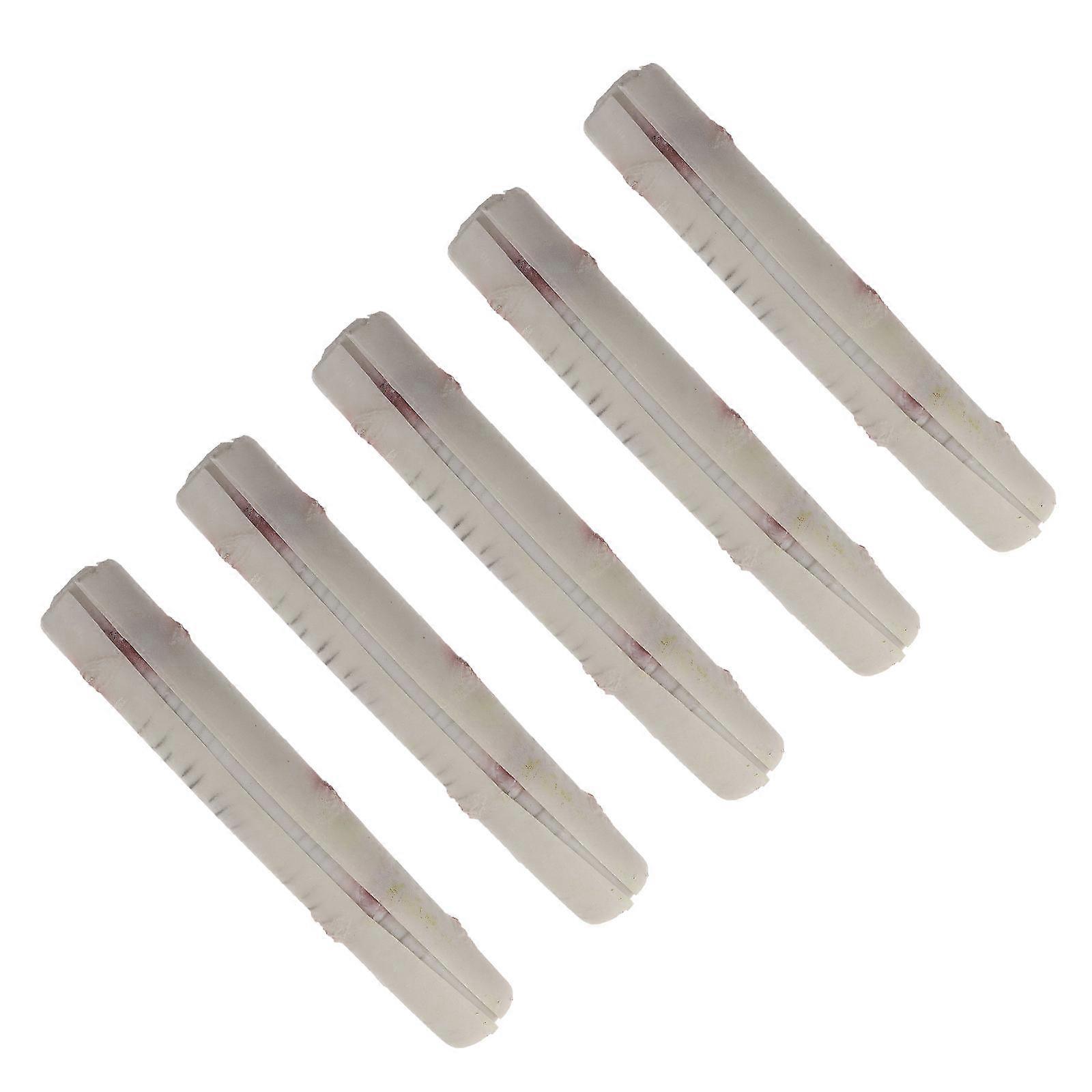 Plastic White Artificial Bark Ornament for Sewer Pipe Decorative 5Pcs Set