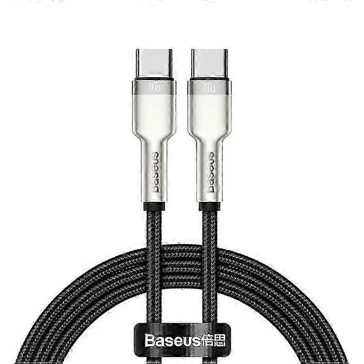 BASEUS Cafule Series Compatible For iPhone 15 Series Metal Data Cable Type-C to Type-C 100W, 1m