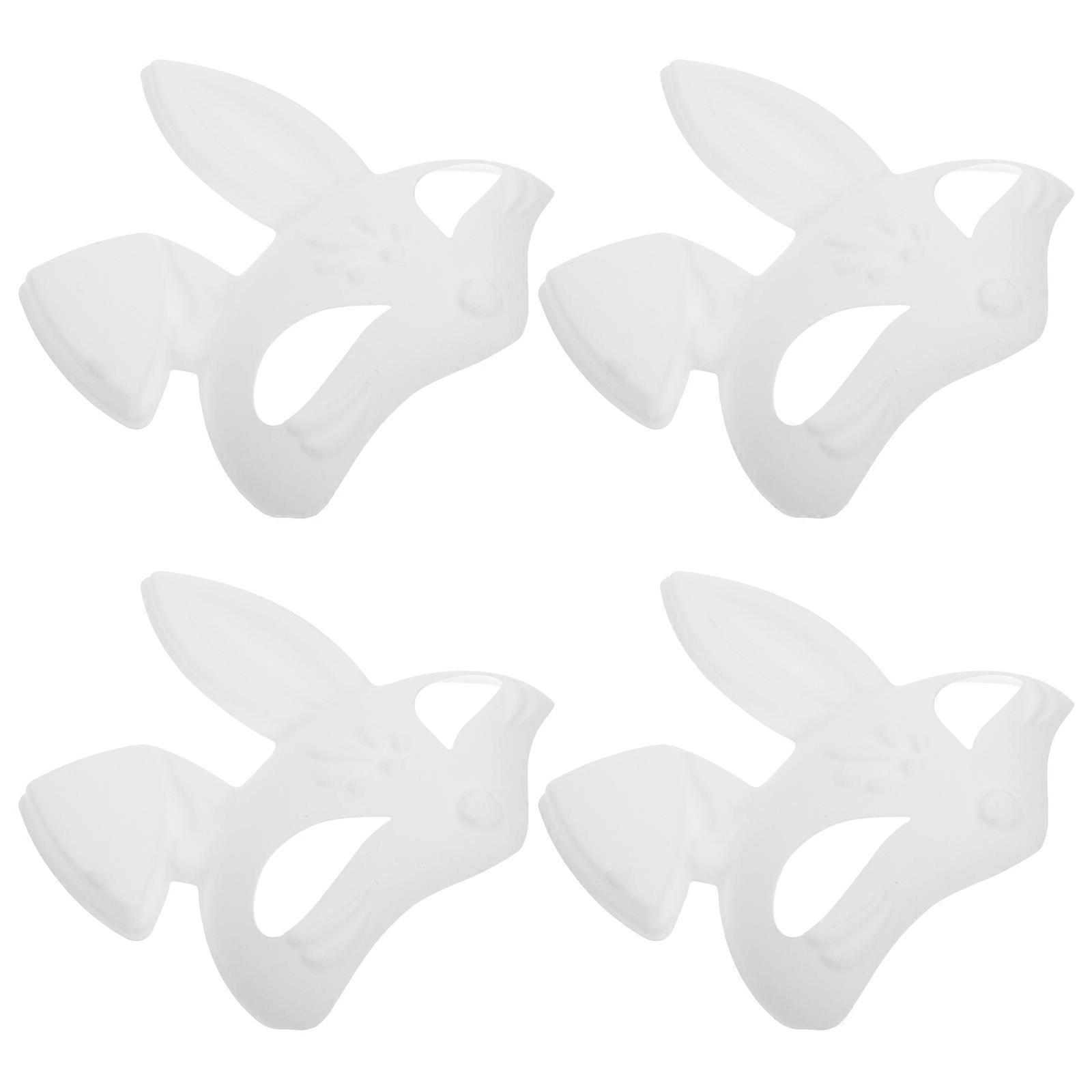 PVC Rabbit Mask DIY Bunny Masks for Playing 8Pcs White Blank Masquerade