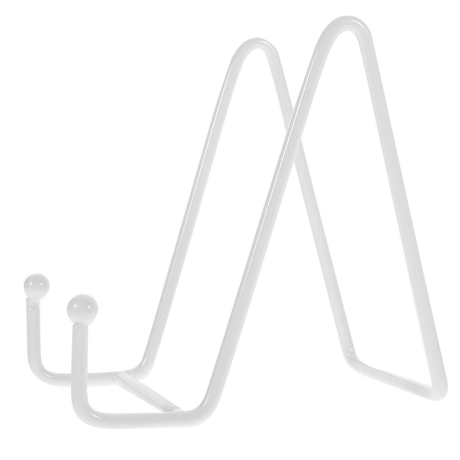 Picture Frame Stand 4Pcs White Iron Plate Holder with Stable Triangular Design for Decor