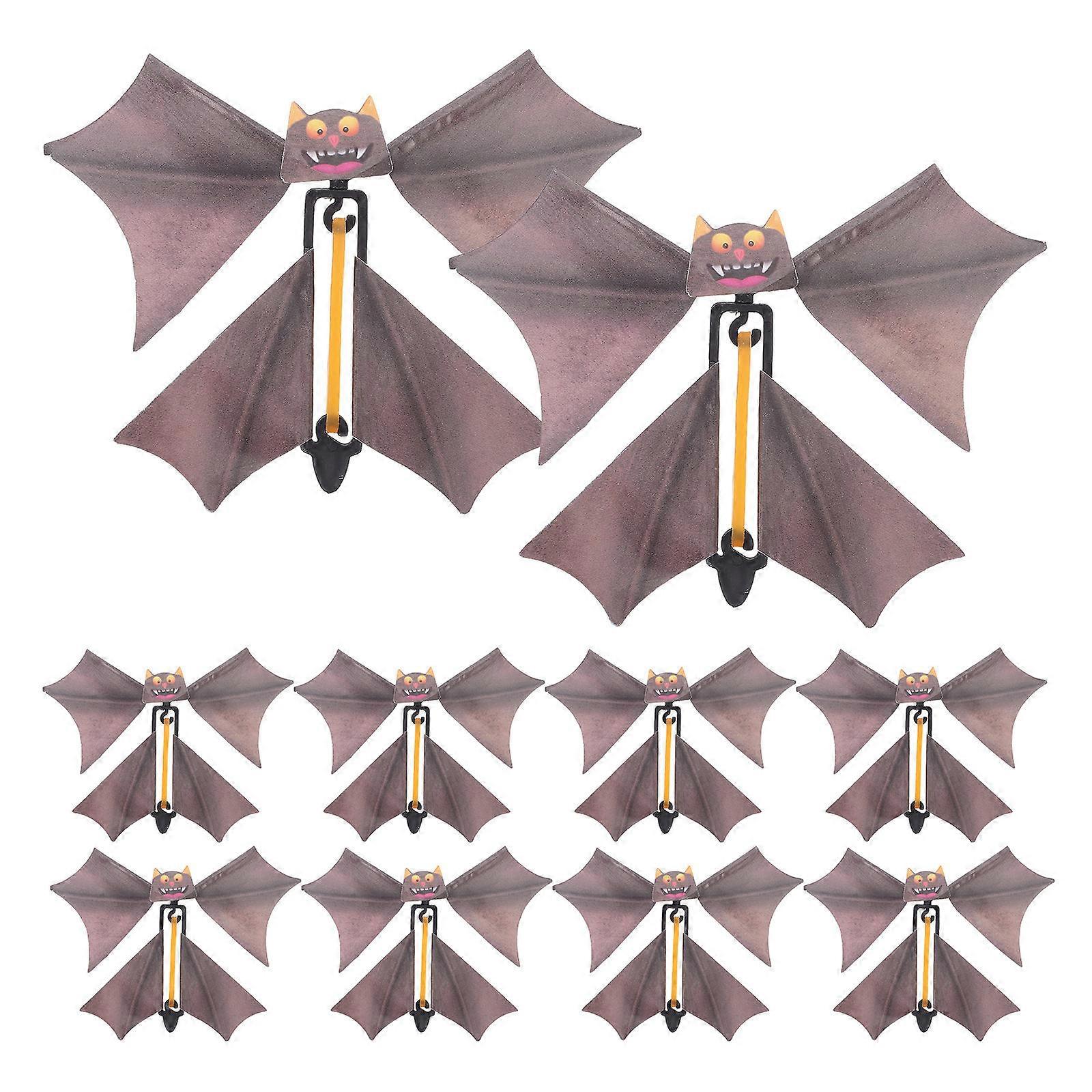 Flying Bat Plaything 10Pcs Halloween Prank Prop Gift Option Perfect For Children And Families With Grey Color And Fun Design