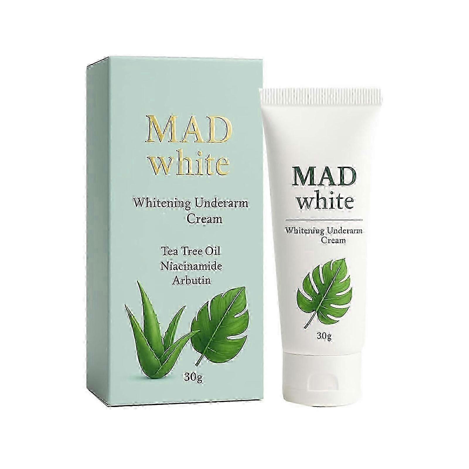 كريم تبييض الإبط الأبيض المجنون ، كريم مزيل الإبط المضاد للسود للإبطين الداكنين والمرفقين والركبتين