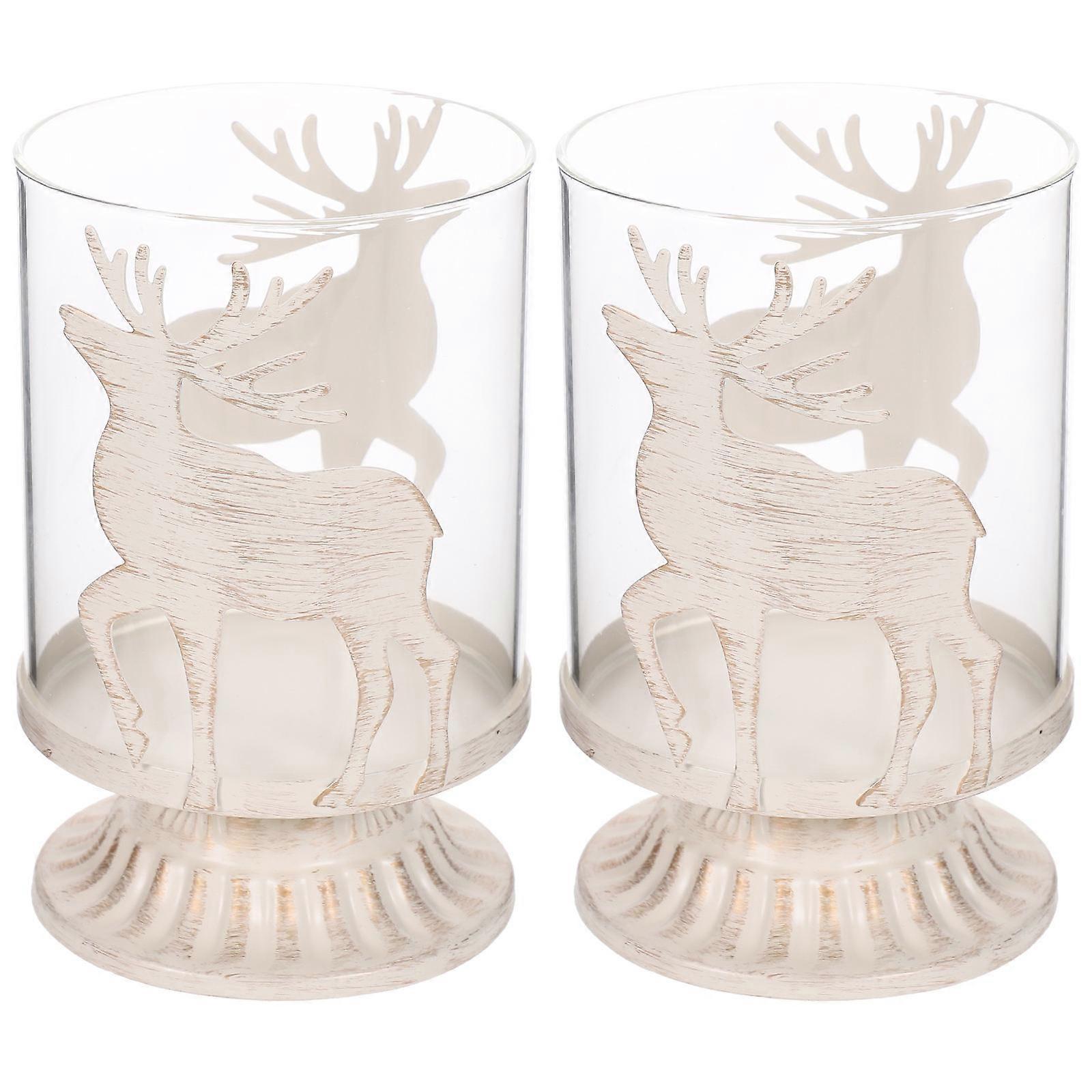 Christmas Candleholder Deer Style with 4Pcs for Dining Table Use