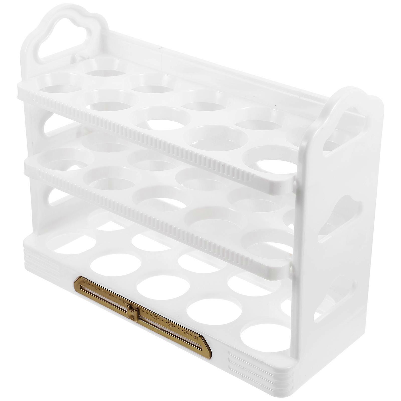 Refrigerator Egg Rack 3Pcs Egg Storage Container 3-Layer Organizer For Kitchen Cabinet And Freezer With Rectangular Shape