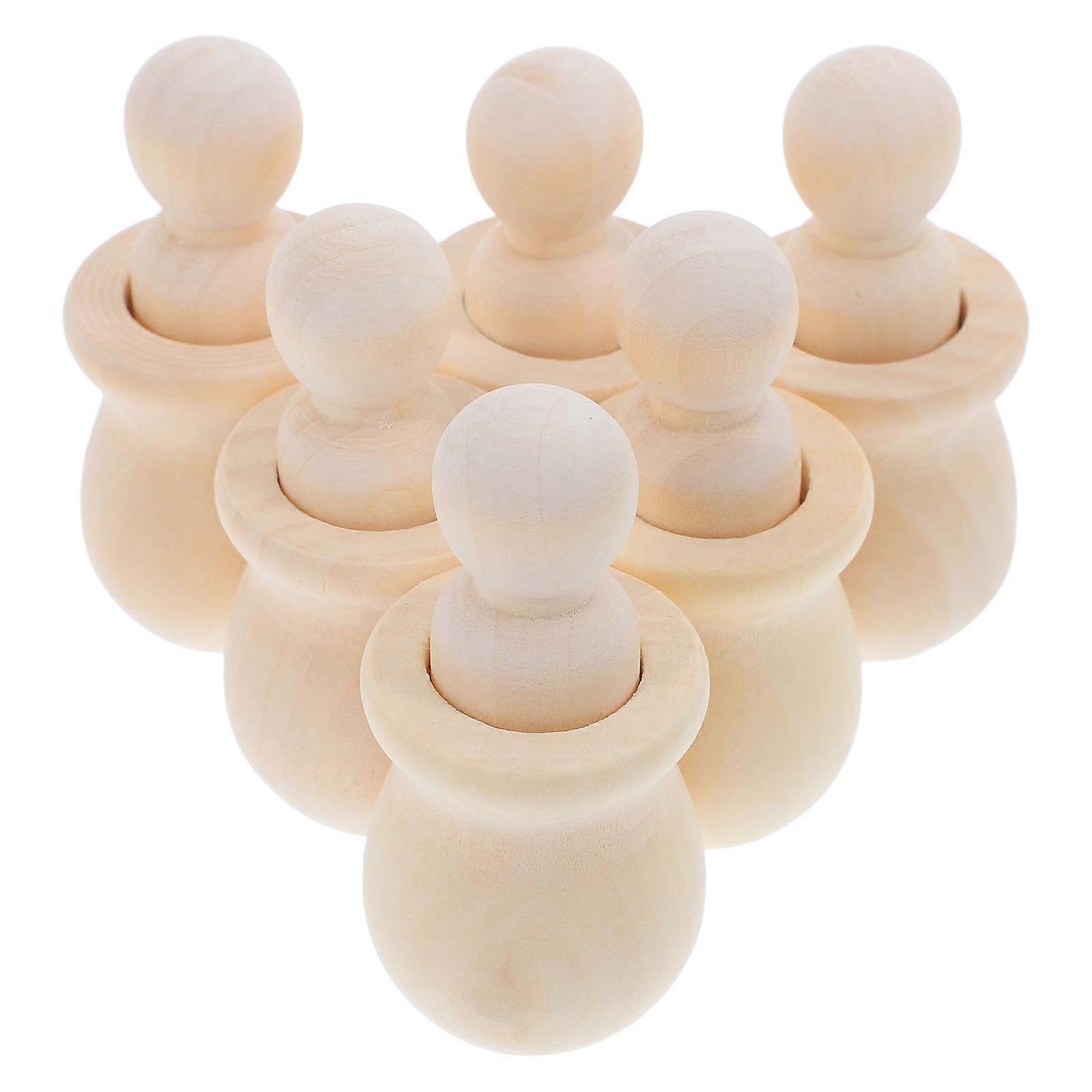 Wooden Peg Dolls 18Pcs Unfinished Dolls Ideal For Educational Tool Enhancing Spatial Awareness And Color Matching For Family Activities