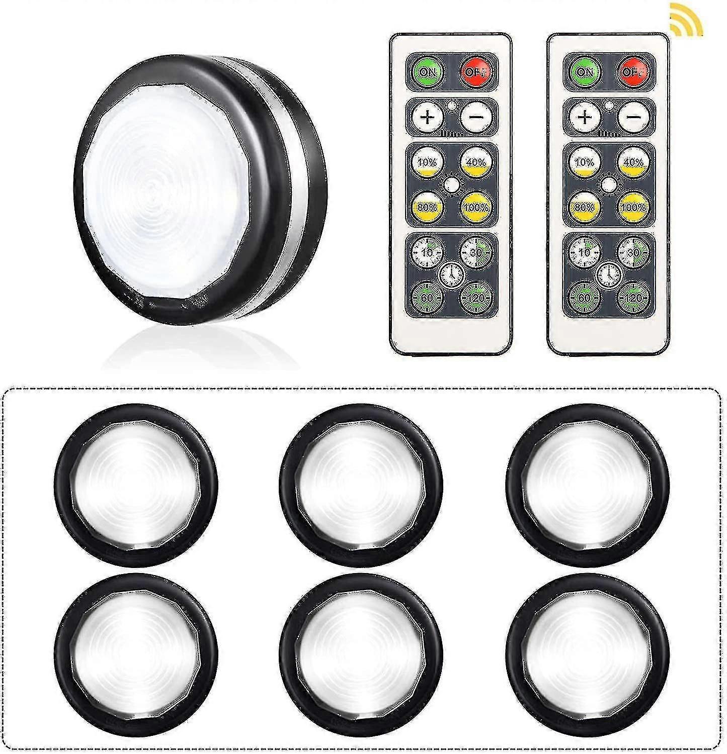 Set Of 6 Led Cabinet Lighting Battery, Cabinet Light With Remote Contr