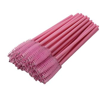 Veeki 200Pcs  Disposable Portable Nylon Eyelash Brushes, Pink  Eyelash Brushes