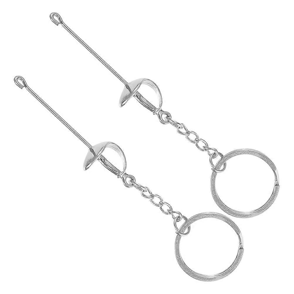 Decorative Small Keychain Fencing Sword Keychain Metal 8Pcs Set