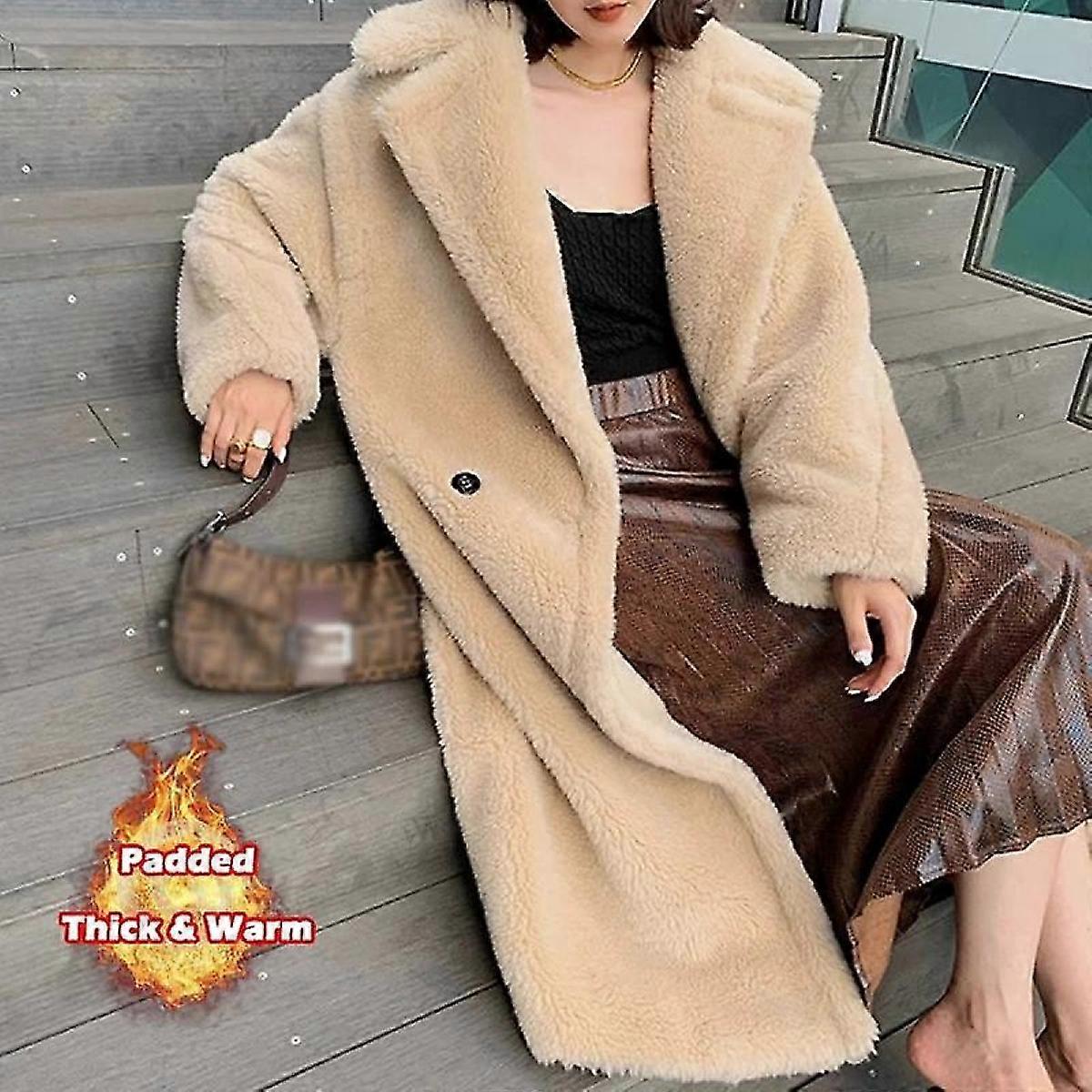 Faux Fur Warm Long Coat Long Sleeve Female Thick Teddy Bear Coat Casual Loose Oversize Outwears