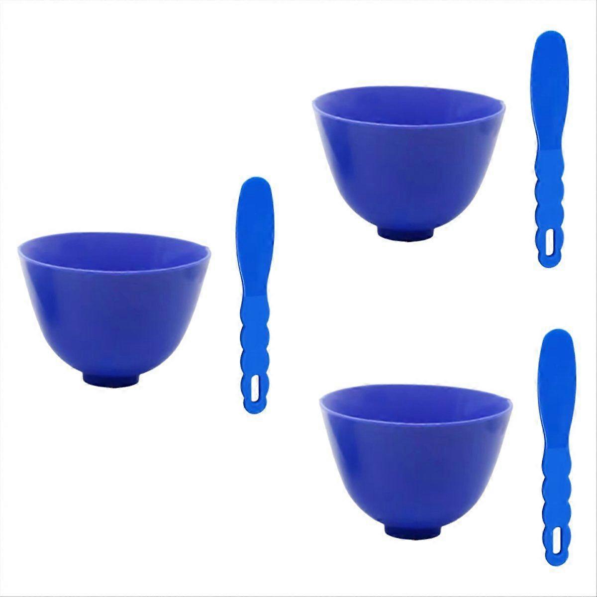 3set Dental Lab Mixing Bowl with Stick Kit Rubber Flexible Plastic Spatula for Alginate Impression Plaster Lab Materials