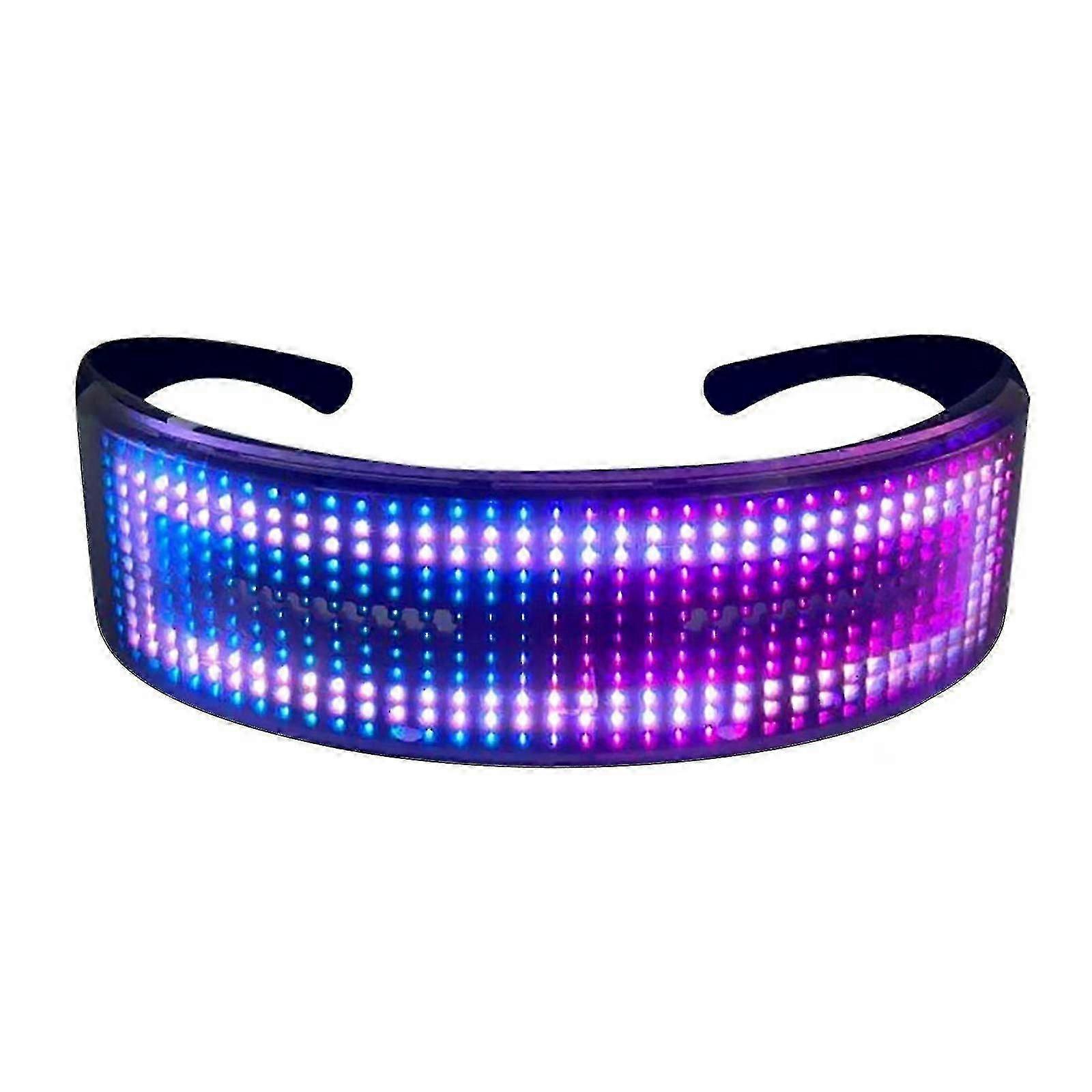 Led Full-color Luminous Glasses Mobile App Bluetooth Control Display Bar Bungee Disco Electric Syllable Louver Luminous Glasses