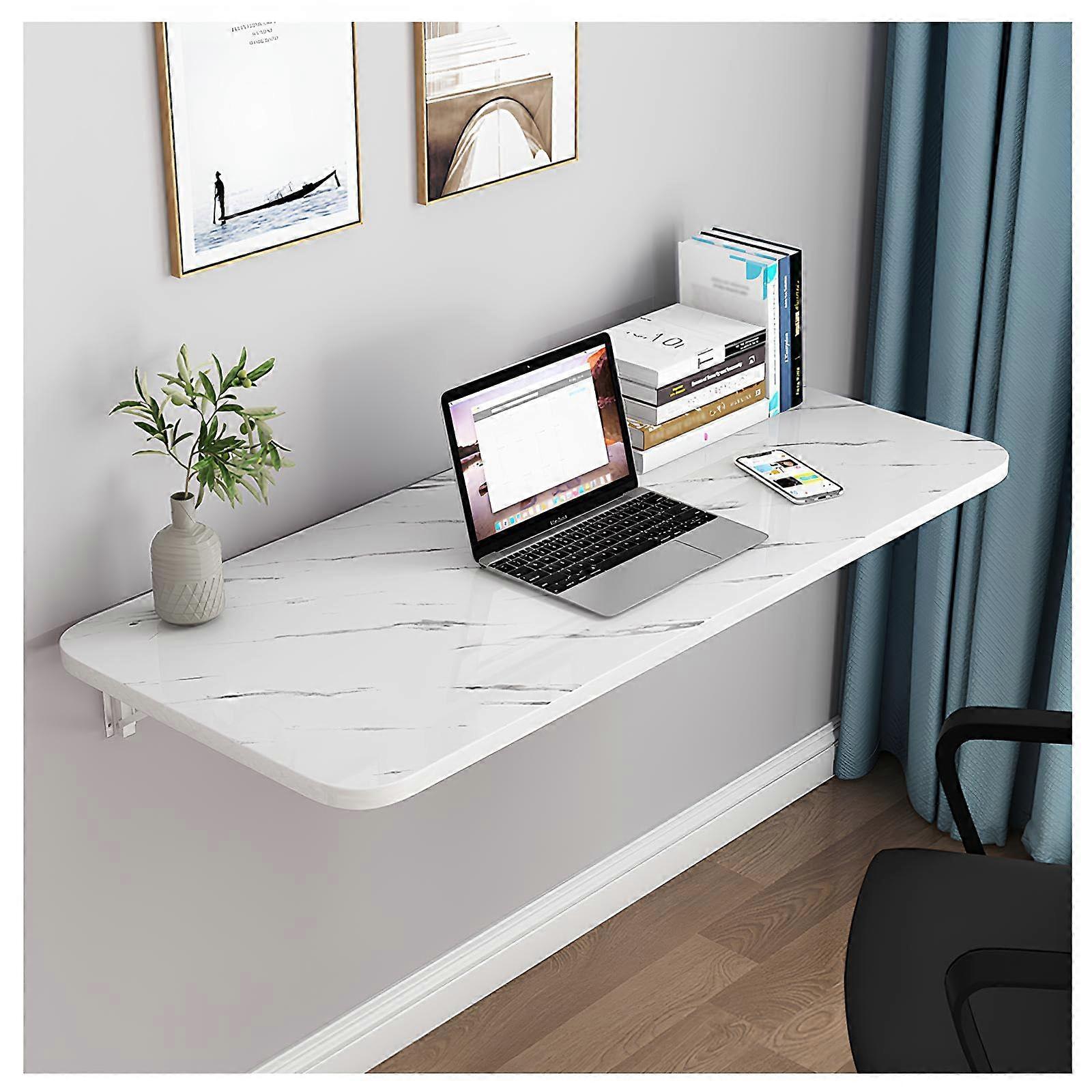 SpaceSaving WallMounted Folding Workbench For Bedroom Bathroom Balcony Sturdy Design White 120 x 20 cm Blanco