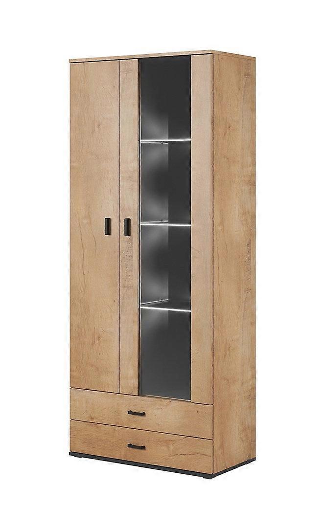 Cama Display Cabinet Soho S6 2d2s Lefkas Oak/black