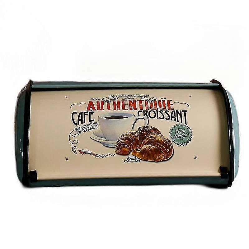 French Bread Box Storage Bin Rollup Top  Powder Coated Bread Iron Snack Bins
