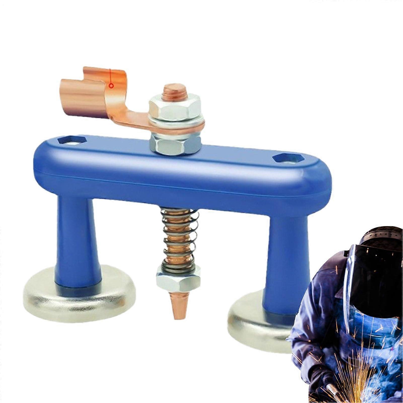 Welding Grounding Magnet, Temp Bracket, DoubleHead Magnetic Grounding Clamp, HeatResistant Welding Attachment