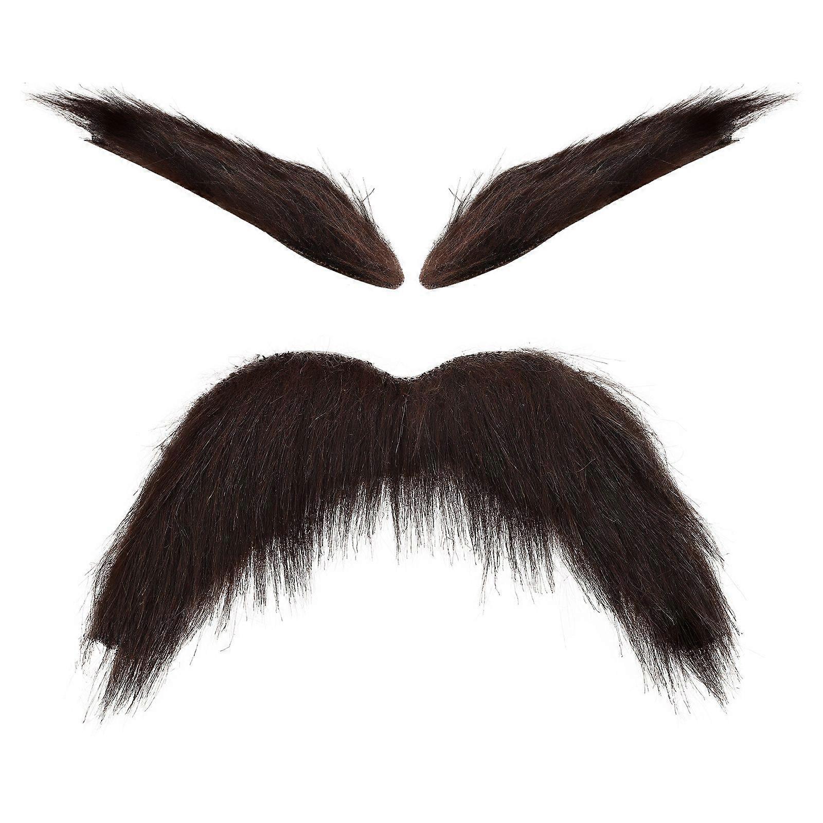 1 Set of Simulation Beard Eyebrow Funny Fake Mustache Eyebrow Cosplay Prop