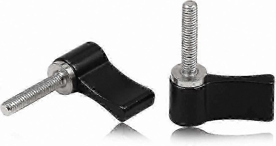 Black Aluminum Alloy Knobs, M4 20mm Male Threaded Rotating Screws, Adjustable Pair