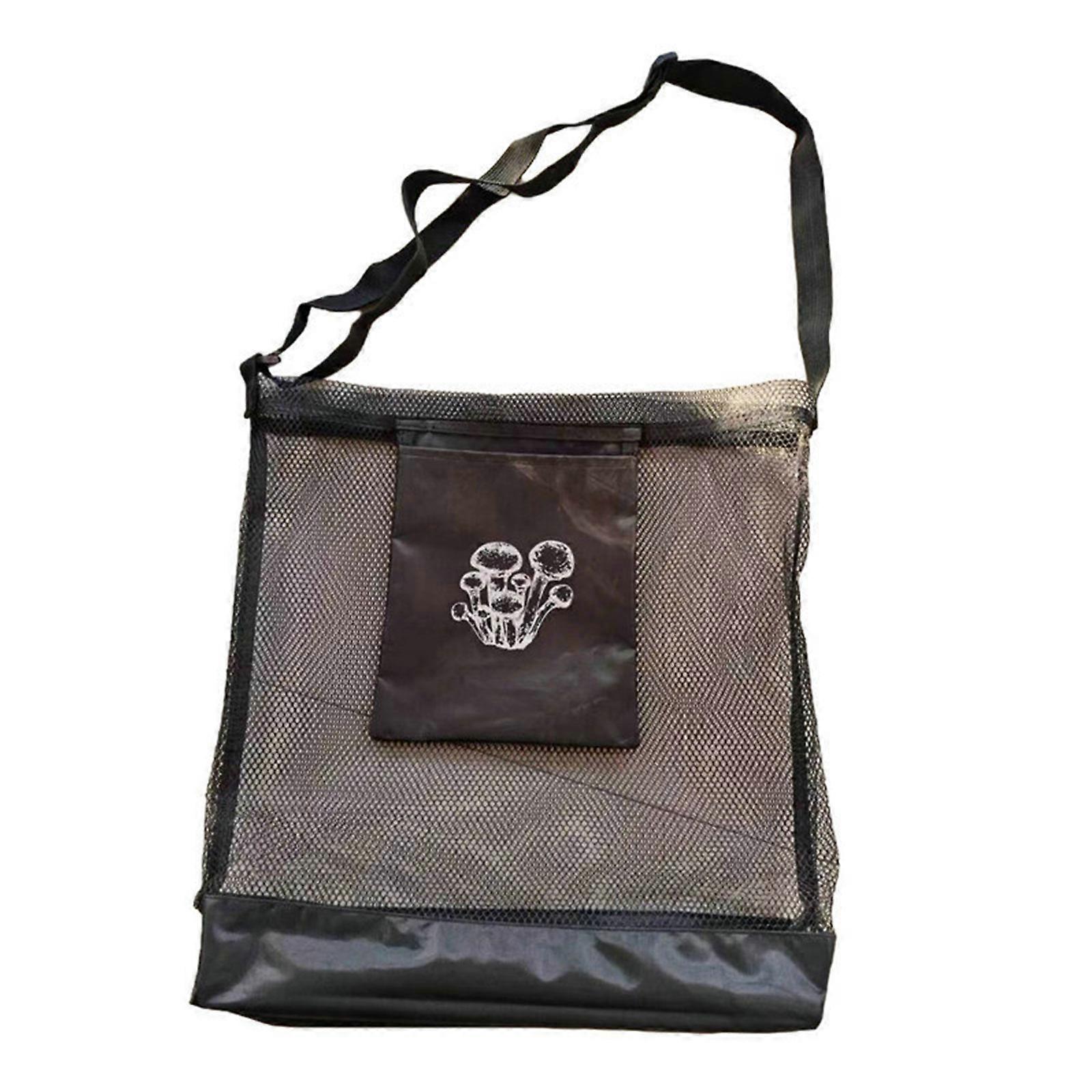 Lightweight Breathable Mesh Fruit Gathering Bag Container Adjustable Strap Comfortable Outdoor Mushroom Foraging Tool Multicolor