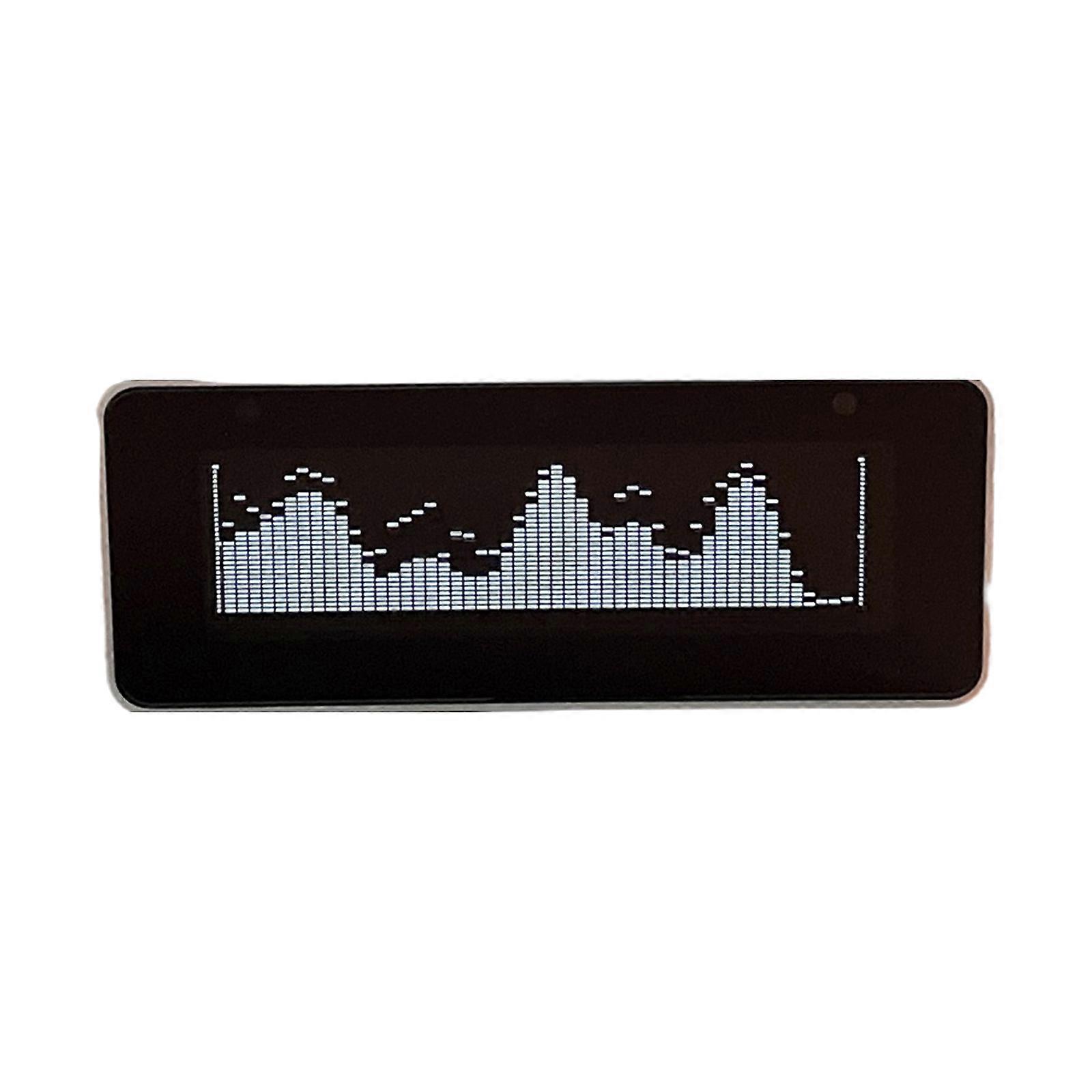 AK25664 Color Music Spectrum Clock With Interactive Control Button Type C Charging And Auditory Interfaces Aluminum Multicolor