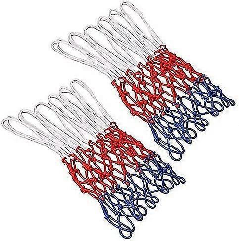 2 Pieces Multicolor Basketball Net, Basketball Hoop Net, Basketball Net Replacement, 12 Loops Basketball Net Suitable For Indoor Or Outdoor Basketball
