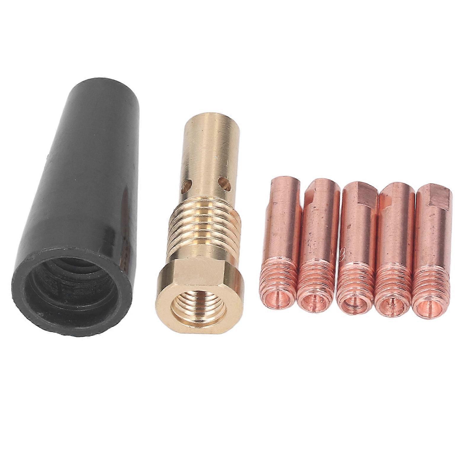 7 Pcs Set Welding Nozzle Diffuser Tip Kit Clear Thread Good Conductivity Smoothly Copper Welding Torch Accessories