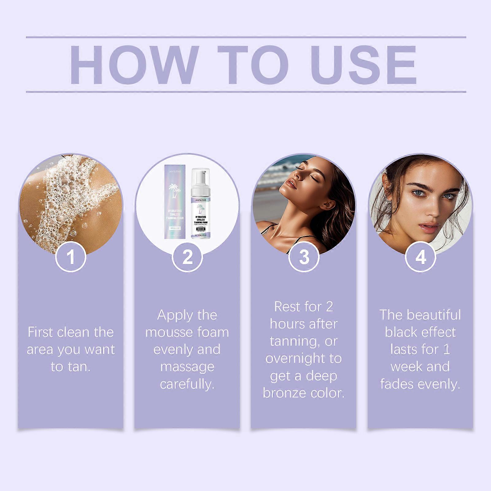 Jaysuing Moisturizing And Tanning Mousse, Summer Outdoor Sun-Free Tanning, Nourishing And Natural, Creating A Bronze Complexion