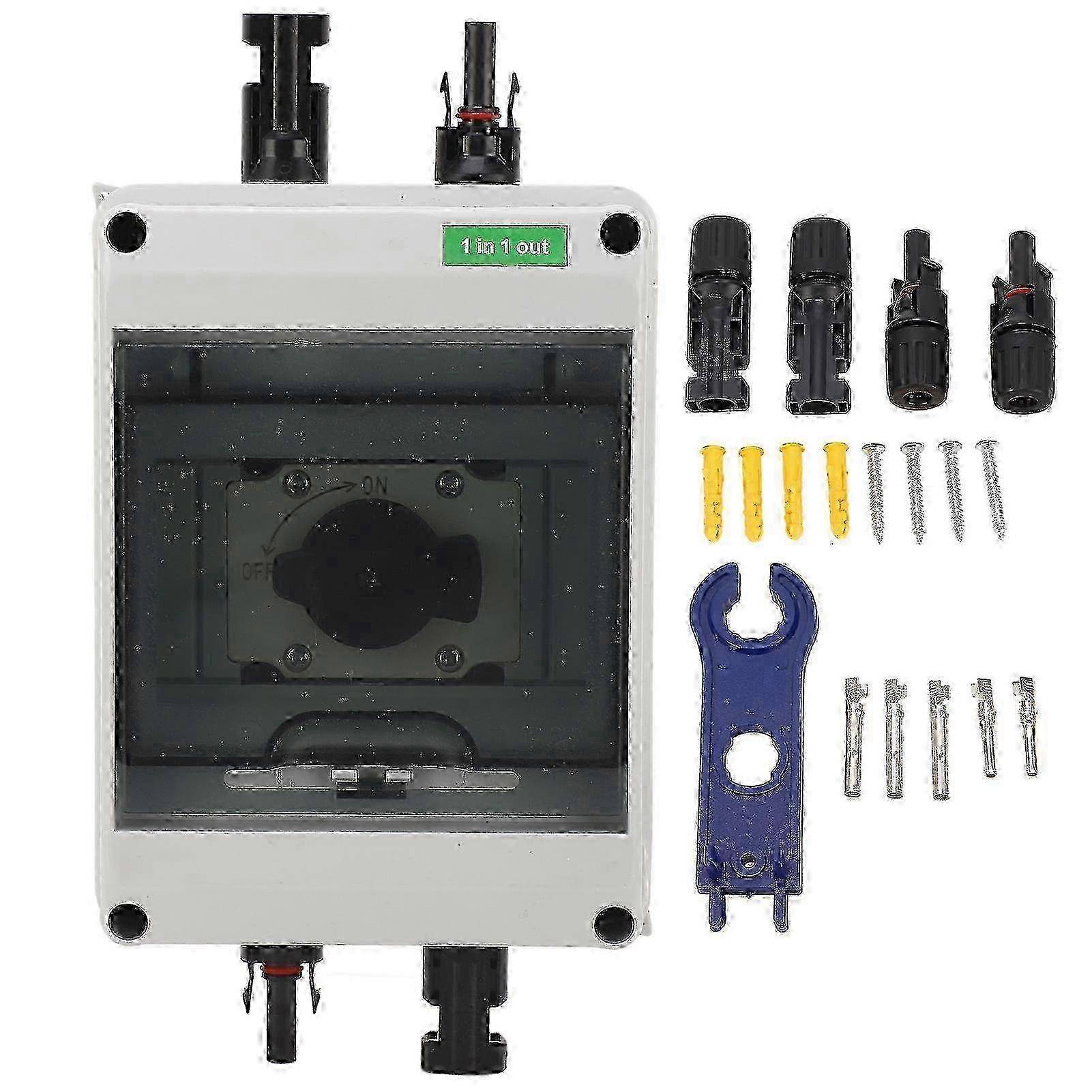 2025 DC1000V 32A Solar DC Disconnect Switch Silver Contacts PC 1 in 1 Out PV DC Isolator Switch for Inverter Combiner Box