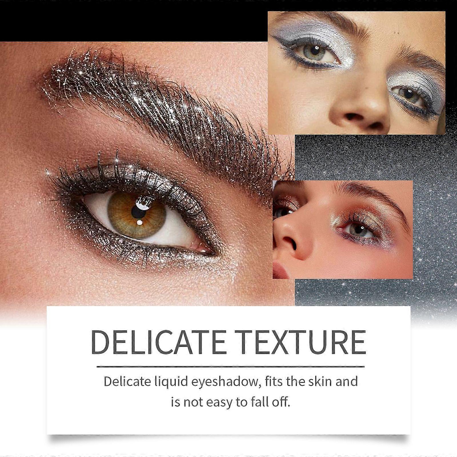 Eelhope Glitter Eyeshadow Natural Color Rendering Makeup Daily Makeup Easy To Color Eye Long-Lasting Shiny Eyeshadow