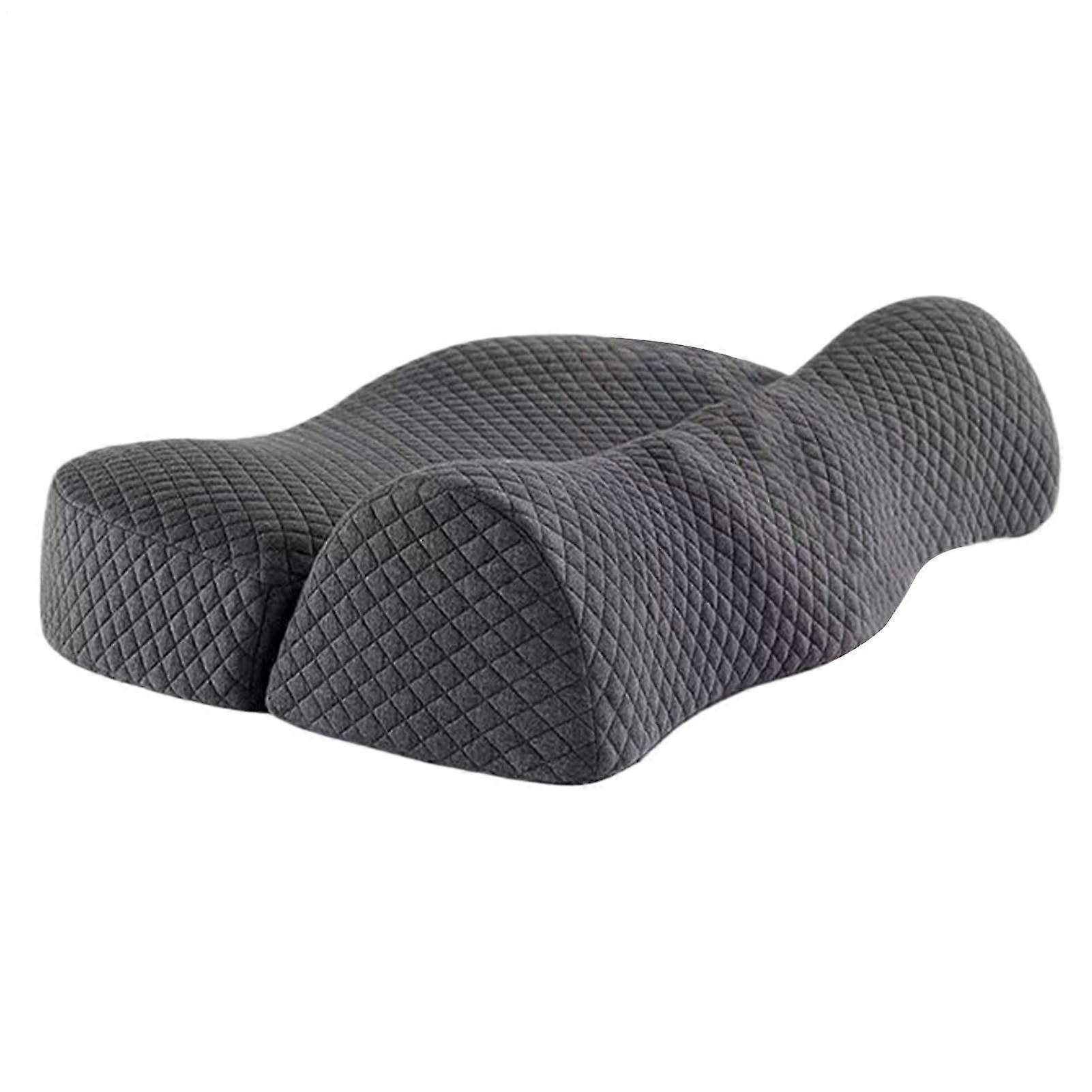 Cervical Pillow Neck Support Memory Foam Gray Travel & Car Use Cervical Spine Pillow For Back Sleepers Home & Office