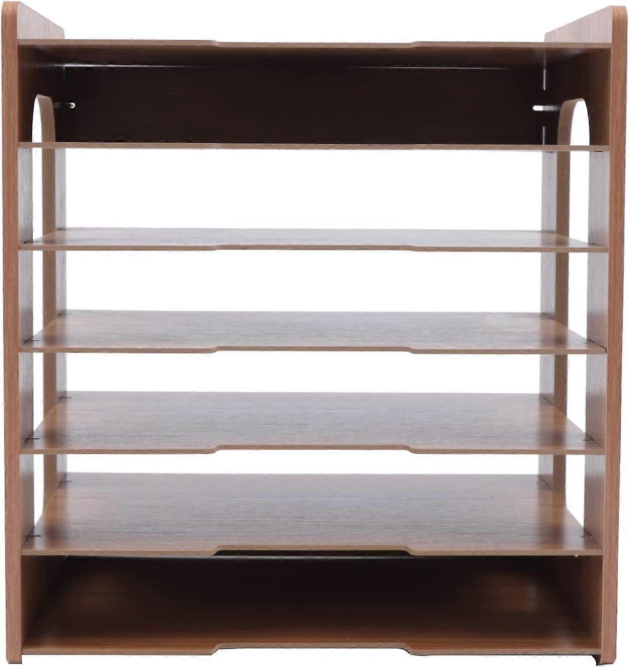 Wood File Organizer for Desk - Desktop A4 Paper Holder, Letter Tray & Document Sorter for Office, Home - Compatible with A4, Book, Mail Storage