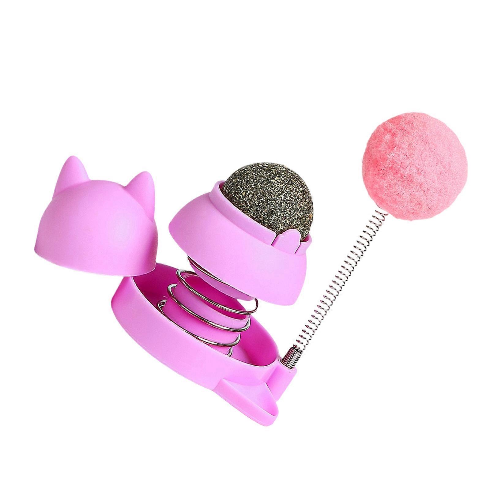 Spring Swing Puss Toy With For Indoor Play Entertainment Kittens  Pink