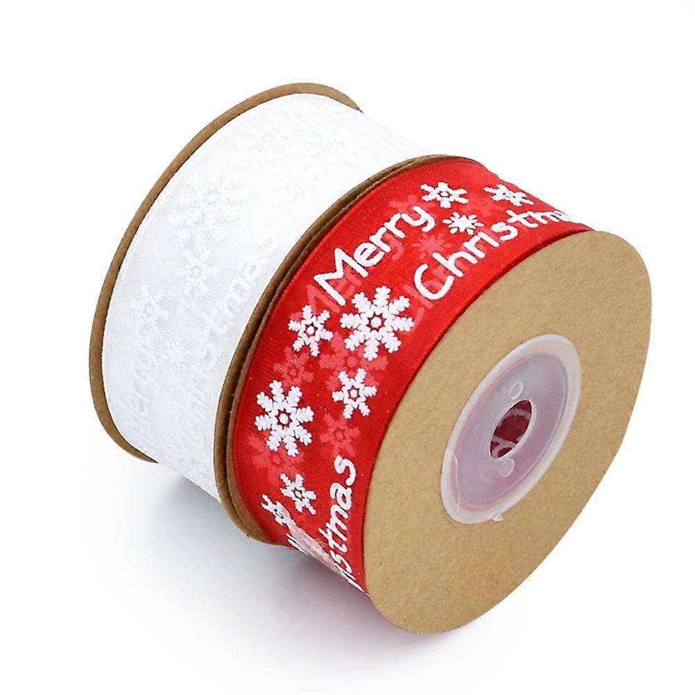 Christmas Ribbon Band Polyester Red Roll for Festive DIY 1 Roll