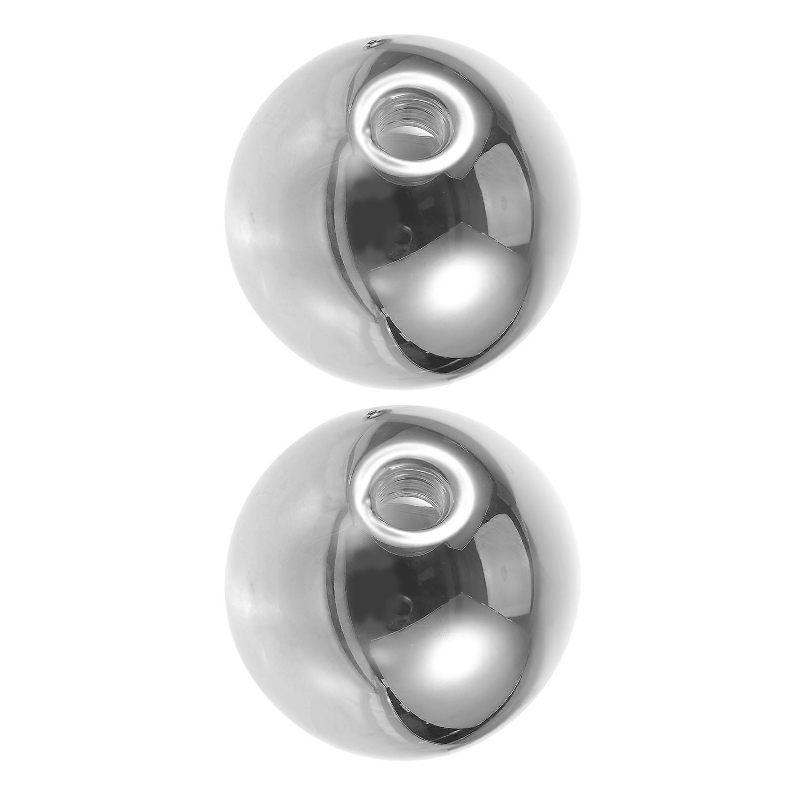 2Pcs Grey Glass Globe Lamp Shade Replacement for Pendant Light Electroplated