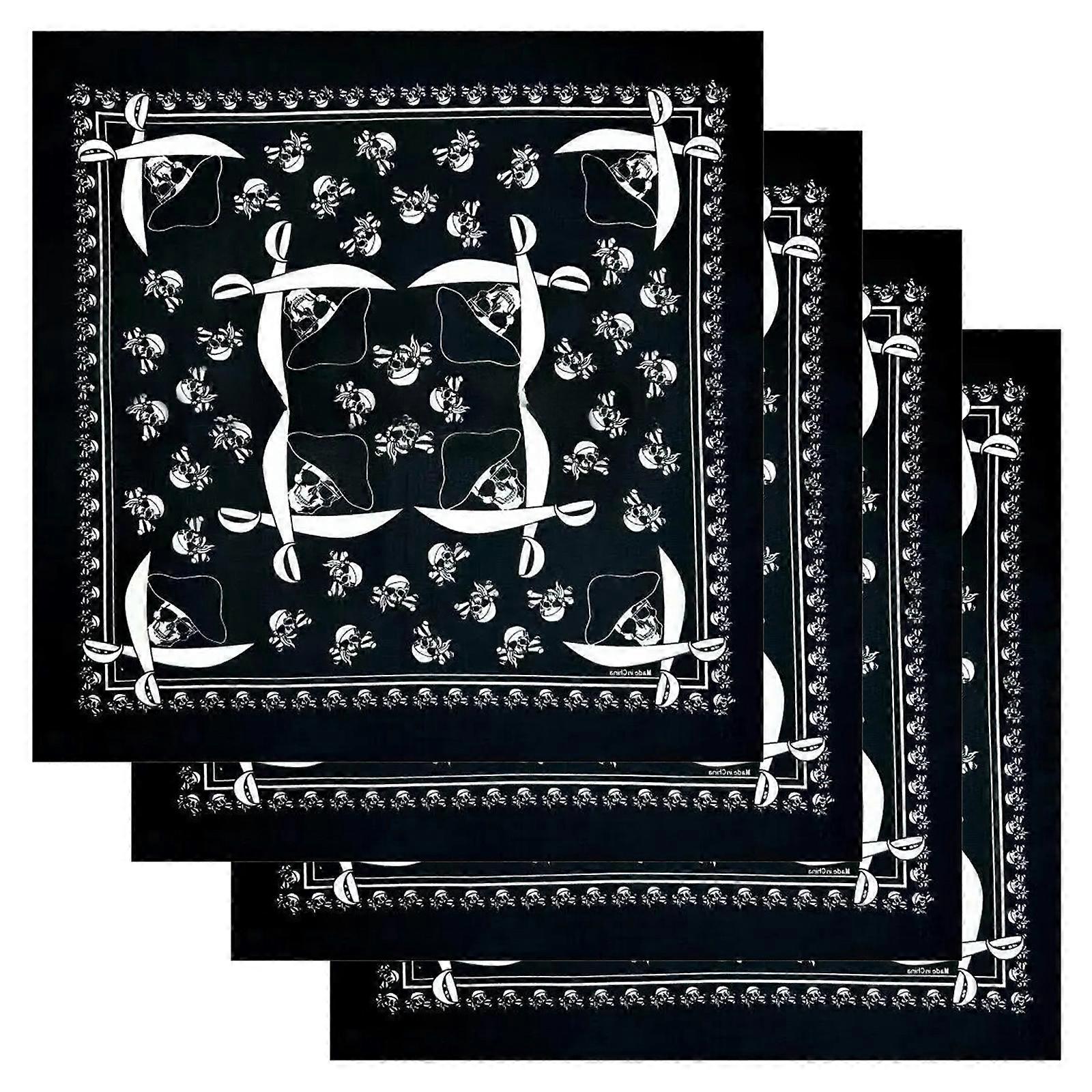 Skull Patterned Neck Warmer Soft Polyester Fabric Foldable Design For Comfort Wear  White towel scissors